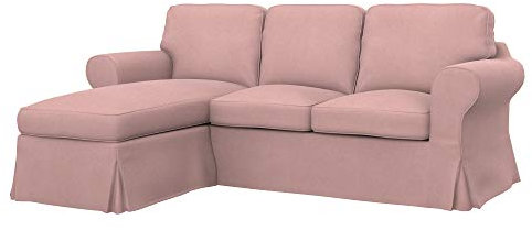 Soferia Sofabezug Kompatibel Mit EKTORP 2er-Sofa Sofaüberzug Sofaüberwurf Sofaschoner Cover Einfache Reinigung Allergiefrei Wasserabweisend Majestic Velvet Rosa