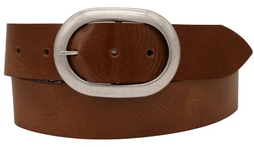 AnnaMatoni Damen Leder Gürtel mit Ovale Schließe Vollrindleder 4cm breit Vollleder ECHT LEDER