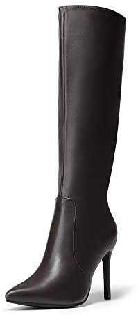 DREAM PAIRS Knee High Boots for Women Ladies with High Heel,Size 6.5,Brown,SDKB2202W-E