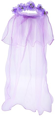 Abaodam Violettes Tüll Blumenmädchen Haarband mit Kranzform Flexiblem Material und Großer Ausdauer für Mädchen für Fotografie und Abendparty