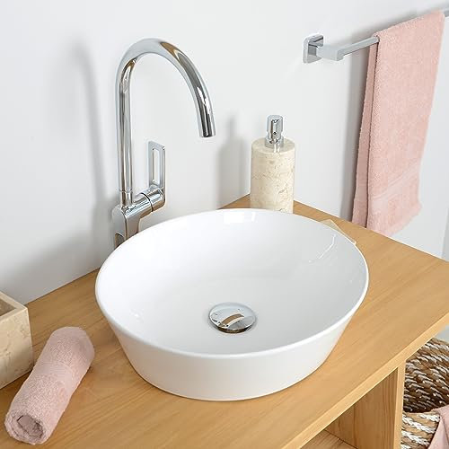 Keramik Aufsatzwaschbecken oval weiß 40 cm Keramikwaschbecken Bad Wohnfreuden