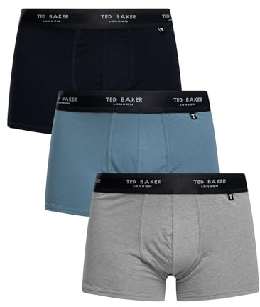 Ted Baker Traje de baño para Hombre, algodón, Paquete de 3, (TBB02), Negro/Blanco/Gris, L