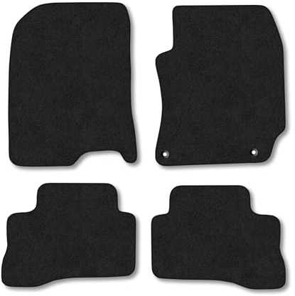Hyundai Kona (2020-2023) [Hybrid] Car Mats Accessories Tailored Fit Carpet Floor Mats Non Slip Black Trim Full Coverage Compatible Accessory Front Rear Set Anti Slip Granulated Backing Clips
