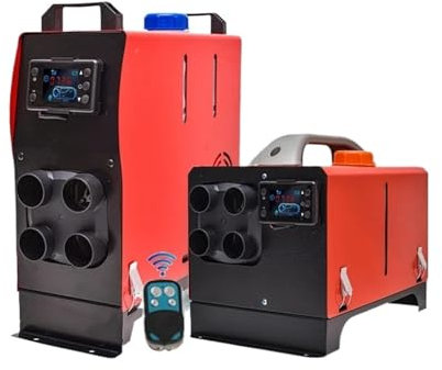 Calentador de Cobre Lgnition de 12V, 24V y 5kW, Calentador de calefacción de Coche con Combustible diésel de Poco Ruido, LCD Remoto sin encender el Motor (Color : B 12V)
