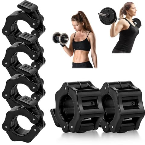 Kigniote 6 cierres de mancuernas de 30 mm, cierre rápido, cierre de barra larga, para entrenamiento, levantamiento de pesas, entrenamiento, accesorios de fitness