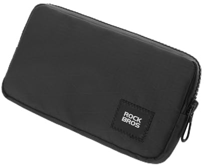 ROCKBROS Mini Geldbörse für Damen Herren, Geldbeutel für Münzen Kreditkarte | Geldbeutel Radfahren mit Reißverschluss, Schlüssel Handytasche Schwarz
