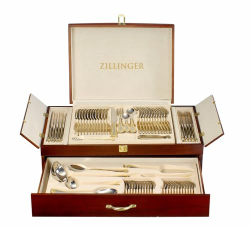 Medusa Style Heavy Quality 72 Piece Gold Table Cutlery Set Stainless Steel Canteen Gift