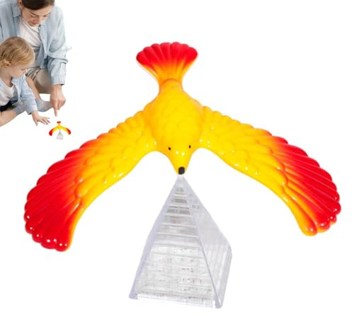Balancing Eagle Bird Toy, Bird With Pyramid Combination, Nostalgic Balancing Eagle Toy For Finger, Cute Colorful Balancing Bird Finger Toy, Balancing Bird With Triangle Stand