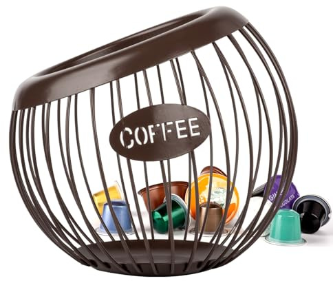 Guolich Kaffekapselkorg, kaffekapslar kapselhållare, kaffekapslar förvaring, apakorg, för förvaring av kaffekapslar och frukt för disk och kaffebar, caféfärg