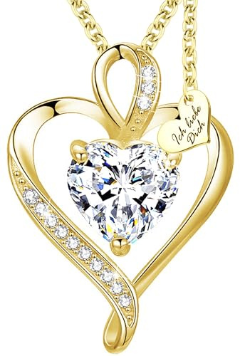 Limana Herzkette Silber 925 vergoldet Halskette Gold Goldkette Damen Weihnachtsgeschenkidee Kette mit Anhänger Herzanhänger Herz Schmuck Geschenke Frauen Freundin Mutter Geburstag Liebesgeschenk