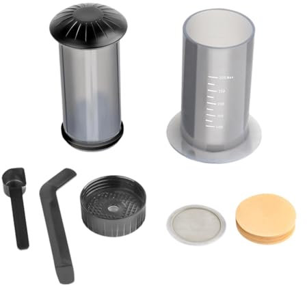 SiaBiced Camping Kaffeemaschine, Presse Zubehörfilter mit Skala, Perkolator Kaffeekanne für Den Außenbereich, Kaffeekanne für Den Heimgebrauch für Unterwegs,