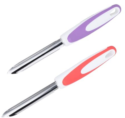 Set of 2 Pepper Corer, 2Pcs Stainless Steel Fruit Remover Zucchini Cucumber Vegetable Corer Tool Zucchini Entkerner Tools Kitchen Supplies OrangePurple Corers Deseeder