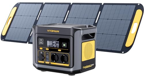 VTOMAN FlashSpeed 600 Générateur Électrique Portable - 200W Panneau Solaire | 499Wh/600W(Crête 1200W), Charge Rapide en 1H, Batterie LiFePO4, Capacité évolutive 2047Wh Pour Pêche