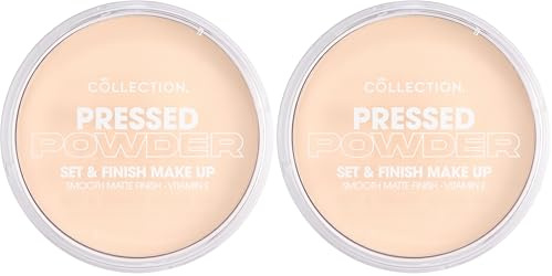 Collection Cosmetics Pressed Powder, Velvety Matte Finish, 17g, Ivory (Pack of 2)