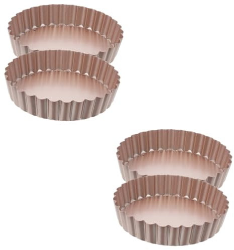 GLEAVI 2 Set Bakeware Forno Vassoio Teglie Per Crostate Torrefazione Piccolo Piccole Tortiere Padella Per Quiche Crostata Tortiera Con Fondo Removibile Acciaio Carbonio 2 Pezzi*2