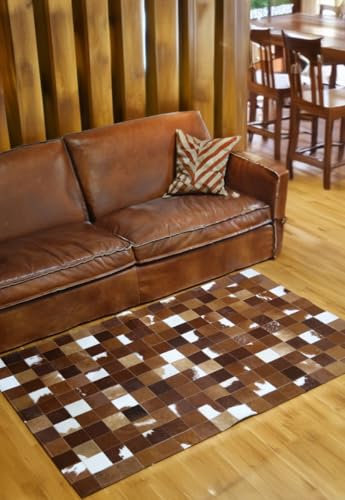 Hollert Kuhfell Teppich Modell 5 Läufer handgefertigt Kurzflor Unikat 175x120 cm