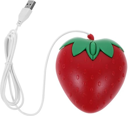 DIYEAH Souris Mignonne USB pour Ordinateur Portable Fille, Design Ergonomique Compact, Souris De Jeu USB Portable Rose Fraise, Utilisation Bureau Et Voyage