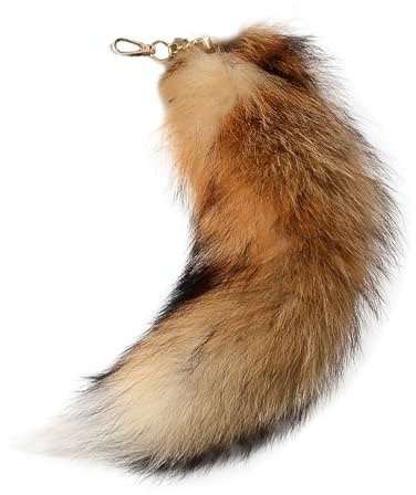 LNSYSNS Fuchsschwanz Anhänger 40 cm, Weich & Flauschig Schlüsselanhänger, Kunstfell Tierschwanz Schlüsselkette, Dekoration für Taschen, Auto & Geschenke, DIY-Projekte
