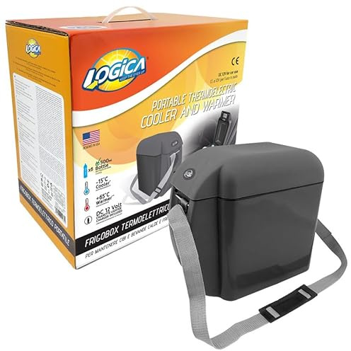 LOGICA Frigo Termoelettrico Portatile 7,5L | DC, Caldo/Freddo, 12V, Con Tracolla, Per Auto, Viaggi e Outdoor