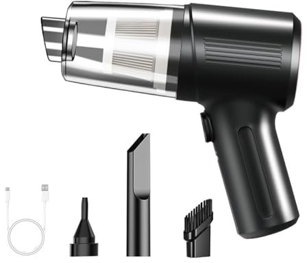 KWEZ aspirapolvere portatile Mini Aspirapolvere 98800Pa Aspirapolvere per auto wireless portatile ad alta aspirazione con apparecchio pulito integrato portatile(Black)