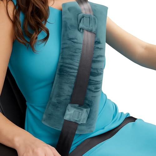 TUBAWD Mastectomy Pillow, Hysterectomy Pillow, Seat Belt Pillows for Mastectomy Post-Surgery Soft and Protection for Chest Chemotherapy Port Pacemaker, Abdominal Surgery for Women Gift (Gray)