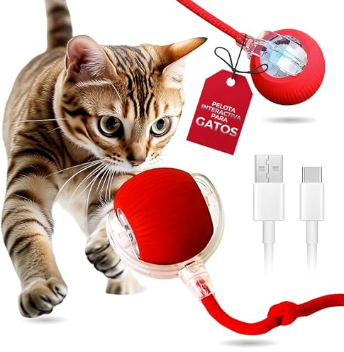 Whimsy Store Pelota Eléctrica Interactiva,Pelota para Gatos, Juguete Gato, Pelota Juego Gatos, Pelota Interactiva
