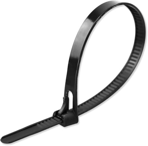 100 Piezas Bridas Para Cables Reutilizables Con Autobloqueo, bridas de nailon resistente negro, 7,6 mm X 200 mm, Resistentes Al Calor Y Al Frío, Organizador De Cables Multiusos Duradero
