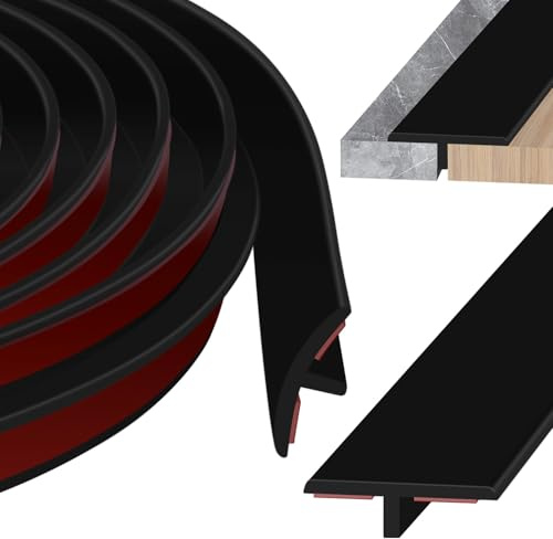 T Profile Laminat Übergangsprofil Übergangsleiste Boden(Schwarz, 400cmx2cm) | Übergangsprofil T Selbstklebend für Türschwellen und Verbindungsböden von Laminatdielenfliesen