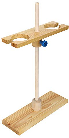 Generic Supporto per Imbuto a 2 Fori in Legno Ad Altezza Regolabile per Supporto per Rack per Imbuto da Laboratorio, Comodo per Esperimenti di Laboratorio, Materiale Legno