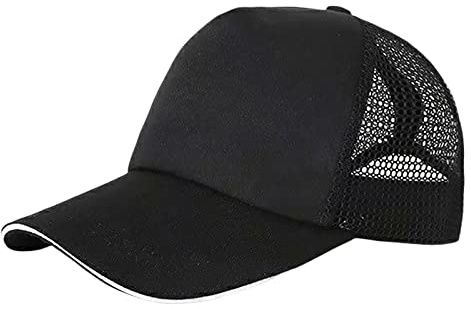 Baseballkappe Damen Herren Netzkappe Für Baseballmütze Sonnenblende Schirmmütze Cap Zopfloch Mütze Lauf Flatcap Sommer Sonnenhut Uv Schutz Frauen Cappy Zopf Basecap Laufmütze Kappe Leicht Schwarz