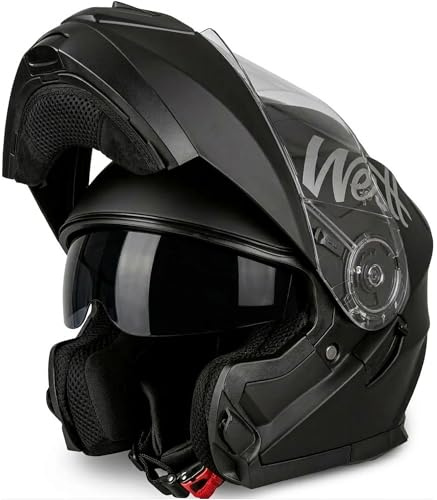 Westt Casco Moto Modular para Hombre Mujer - Casco Integral de Moto con Doble Visera Solar - Certificado ECE 22.06 - Ligero de ABS/EPS - Preparado para Bluetooth - Forro Desmontable y Lavable