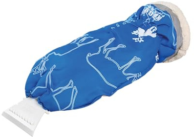 Kungs Arctic-is Eiskratzer mit Handschuh - 10 cm breite Schaberkante mit Eiszähnen - Flexibler Stiel - wasserdicht & warm - Made in Finnland (Blau)