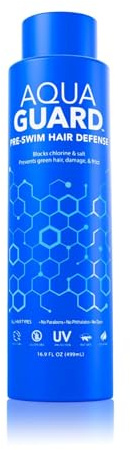 AquaGuard Pre-Swim Hair Defense | Prevents Chlorine Damage + Softens Hair | Color Safe, Great Smelling | Made in California | 16.9 oz