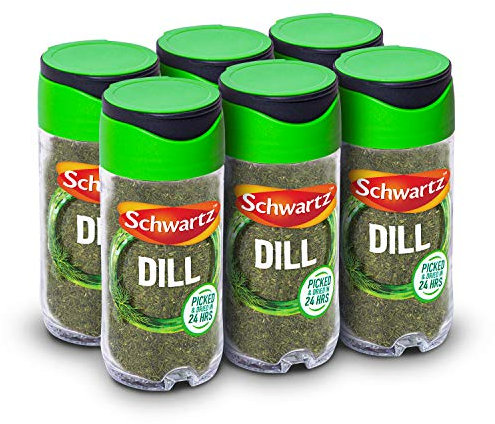 Schwartz Dill 10 G | Jar | Pack of 6 | Bursting with Flavour | Citrusy, Anise-Like Taste | Versatile Spice, Essential for European Classics | Perfect for Fish Dishes, Salads and Root Vegetables