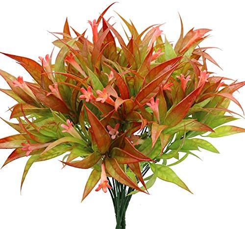 GKONGU 4 Stück Künstliche Blumen,34 cm / 13,4 Zoll Plastik gefälschte Winde mit 10 Blütenköpfen,Beste künstliche Pflanzen für Innen- und Außendekoration