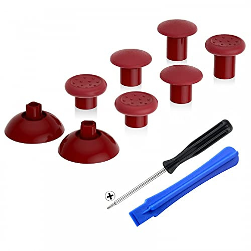 eXtremeRate Thumbsticks Kompatibel mit ps4 und Kompatibel mit ps5 Controller,Ergonomischer Analogsticks Analog Sticks Aufsätze Ersatz für ps4 Joy-Sticks für ps5-Karminrot[ThumbsGear]