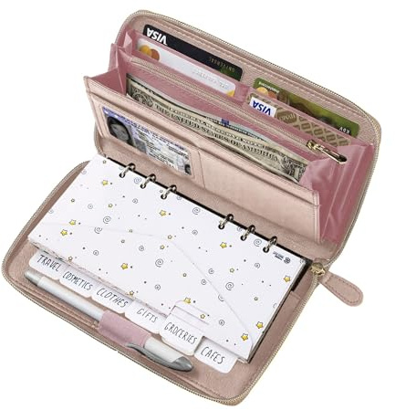 Geldumschlag, rotgoldenes All-in-One-Budget-System, RFID-blockierend, mit 12 x Registerkarten, 12 x monatliche Budgetkarten, 1 x Jahresbudgetplaner, Blatt, komplettes Geld-Organizer-Set für Bargeld