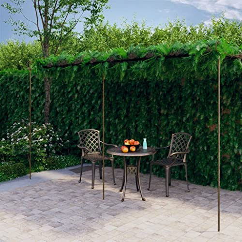 SKM Pérgola de jardín marrón envejecido, 6 x 3 x 2,5 m, de hierro