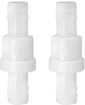 Litoexpe Lot de 2 clapets anti-retour en ligne de 1,27 cm, anti-retour, résistance à l'ozone, plastique PVDF unidirectionnel pour carburant, huile, eau, gaz