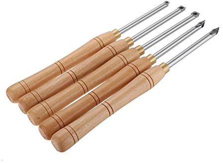 Tournage et rainurage de plaquettes de tour à métaux Outil Tournage sur bois carbure Insert de coupe avec manche en bois Lathe Outils ronde Shank Travail du bois outil (Size : E)
