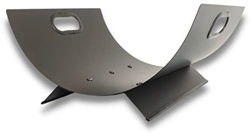 SULENO - Holzkorb DOVER 41x33 cm Aufbewahrungskorb Kaminholzkorb Brennholzkorb Feuerholzkorb, Stahl schwarz