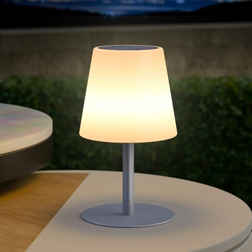 GGNOO LED Solar tischlampe Tischleuchte Außen Warmweiß Kaltweiß solar Tischleuchte kabellos 2 in 1 Solarladung USB Aufladung solar tischleuchte outdoor Für garten camping Tisch Hotel
