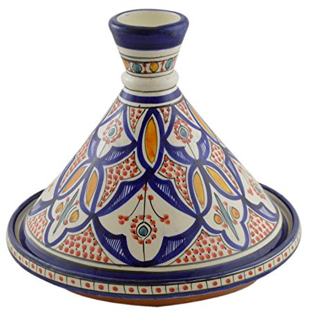 Moroccan Handmade Serving Tagine Exquisite Ceramic With Vivid colors Original large 12 inches Across