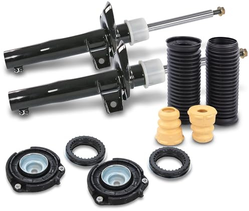 ATEC Germany 2x Gasdruck Stoßdämpfer vorne, 2x Domlager inkl. Wälzlager vorne, 1x Staubschutzsatz vorne Kompatibel mit SEAT LEON, SKODA OCTAVIA 2, VW BEETLE, GOLF PLUS 5, GOLF 5, GOLF 6, JETTA