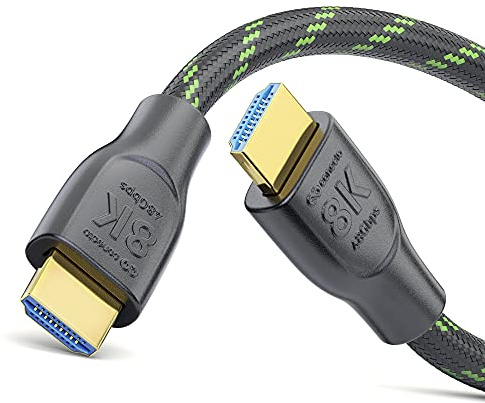 conecto Cable Connect HDMI 2.1, 8K UltraHD, Cable HDMI 8K 60Hz / 4K 120Hz, Transferencia de Datos 48 GB/s, Negro/Verde, 0,50 m