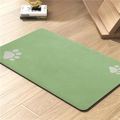 Xisnuient Napfunterlage Hund Katzen Futternapf Unterlage Hochwertige rutschfest Hundenapf Unterlage Super Saugfähige Schnelltrocknend Futtermatten Für Haustier Futtermatte Für Katzen (60x90cm,Grün)