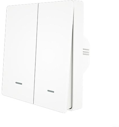 FUBESK Kabelloser Szenenschalter, Druckknopf-Controller für ZigBee, Mini-Wand-Szenenschalter, für Smart Life & Tuya-Fernbedienung, für einen bestimmten Raum oder Wohnszene (2-Gang)