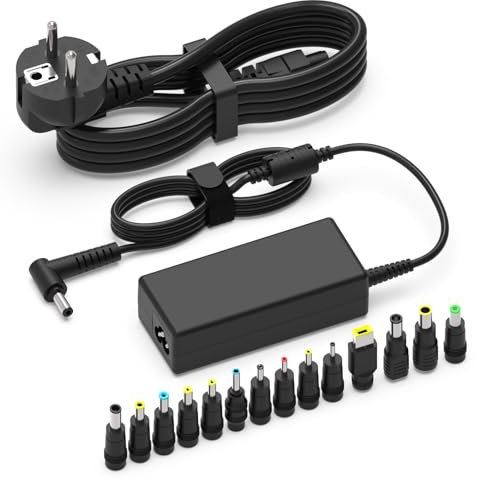 Hafiuege 65W Cargador ordenador portátil universal para ASUS Vivobook, Lenovo Ideapad, Acer, Dell, HP Stream Chromebook, Samsung, Chuwi, Sony, adaptador con 15 puertos