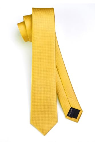 HISDERN Krawatte Herren Schmale Krawatten für Männer solide Seidenkrawatte klassische formelle Krawatte für Hochzeit Party Business 6cm