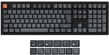 Keychron K10 Max Clavier Mécanique sans Fil Personnalisé, 2,4 GHz/Bluetooth/Cable Connection QMK Programmable, Lumière RGB Hot-Swap Marron Switch Batterie 4000mAh pour Mac/Windows/Linux-FR Layout